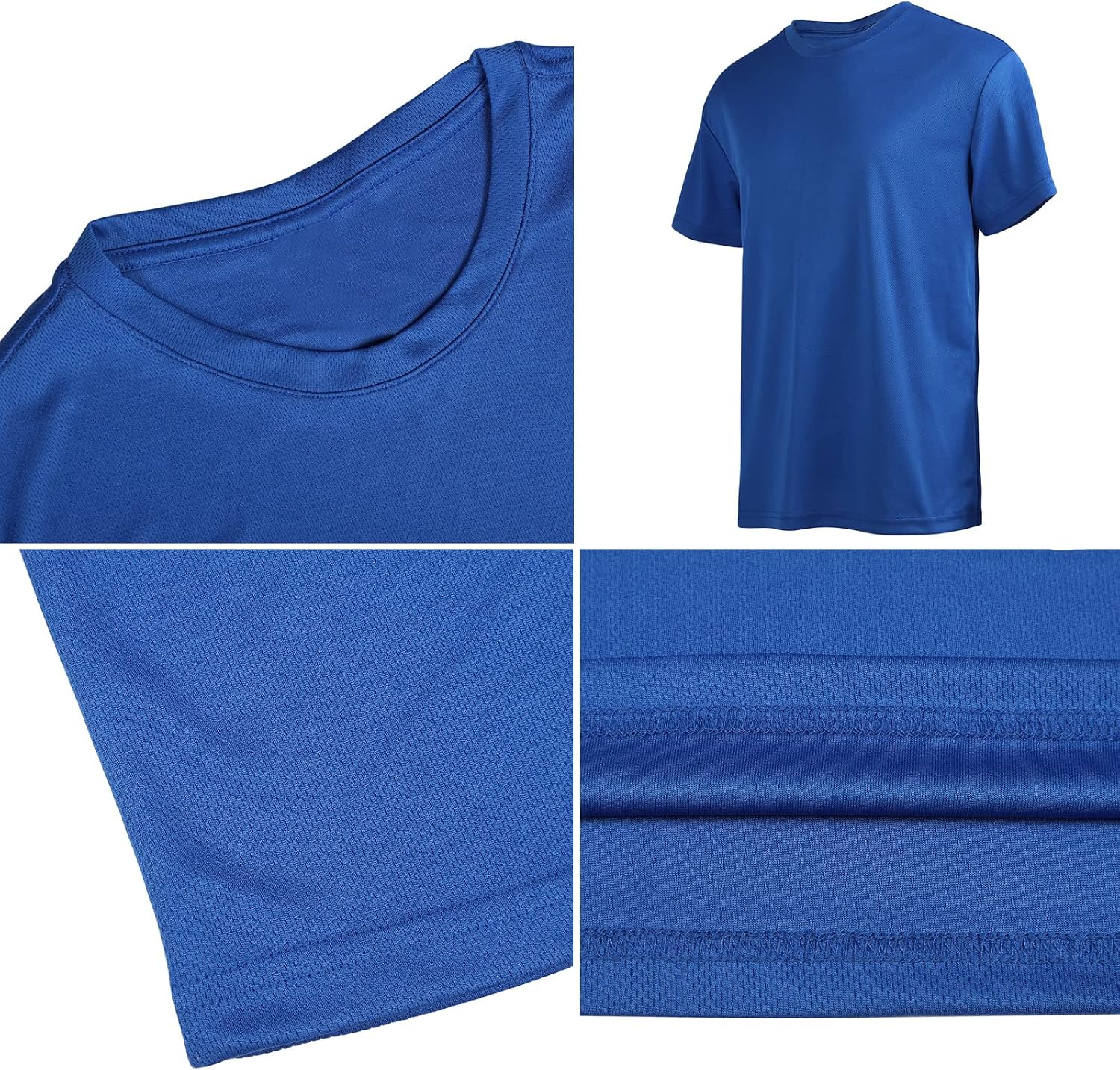 LeeHanTon Mens Active Athletic T-Shirts Quick Dry Workout Gym Short Sleeve Crew Tee Shirts 5 Pack