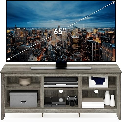 Miniatura 4 de Furinno Jensen - Soporte de TV con estante, 65 pulgadas, roble francés gris