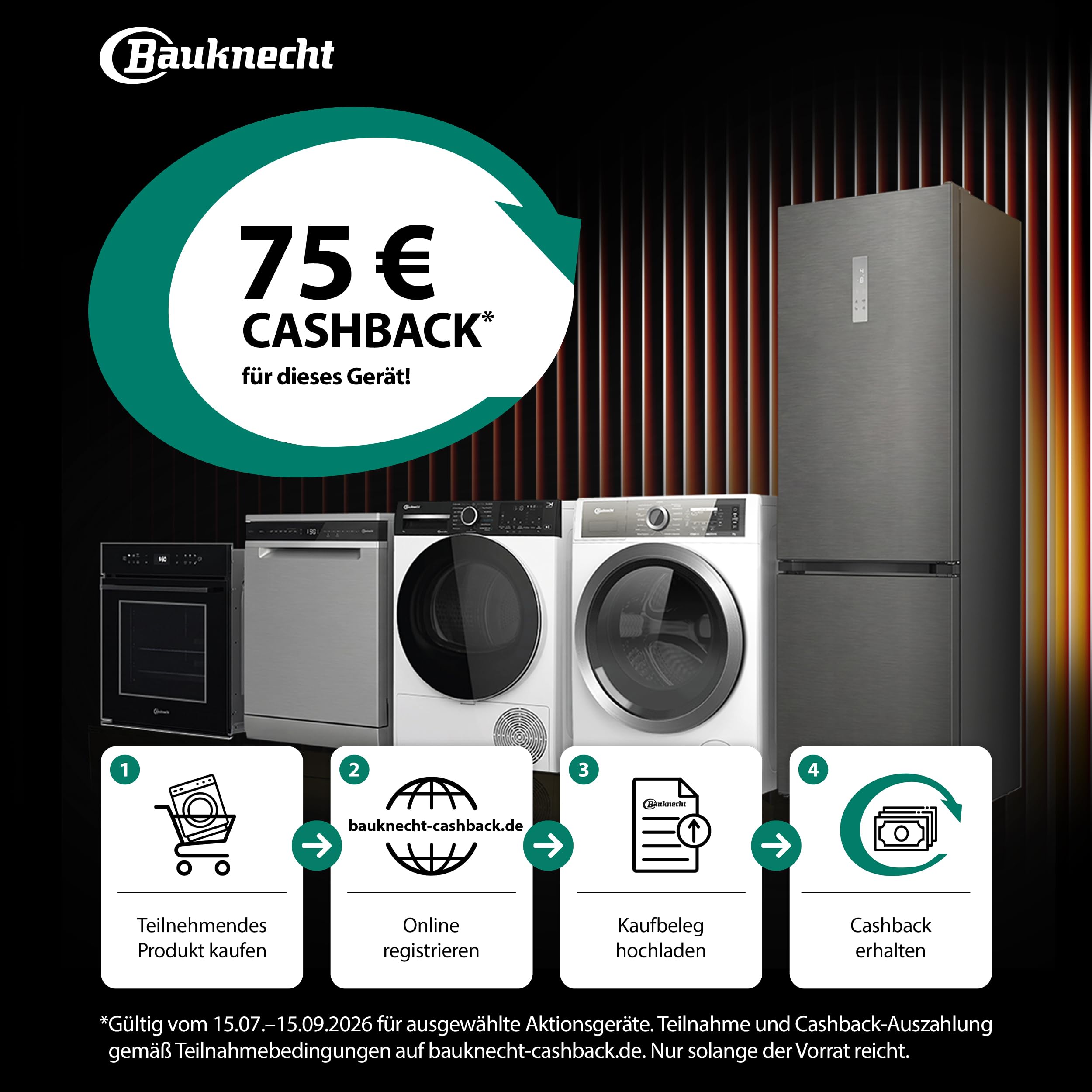Bauknecht B7F HS51 X Lavavajillas independientes, 60 cm/15 cubiertos, Pulverizador de alta presión PowerClean Pro, apertura automática Natural Dry, mejor secado, MaxiSpace más espacio interior