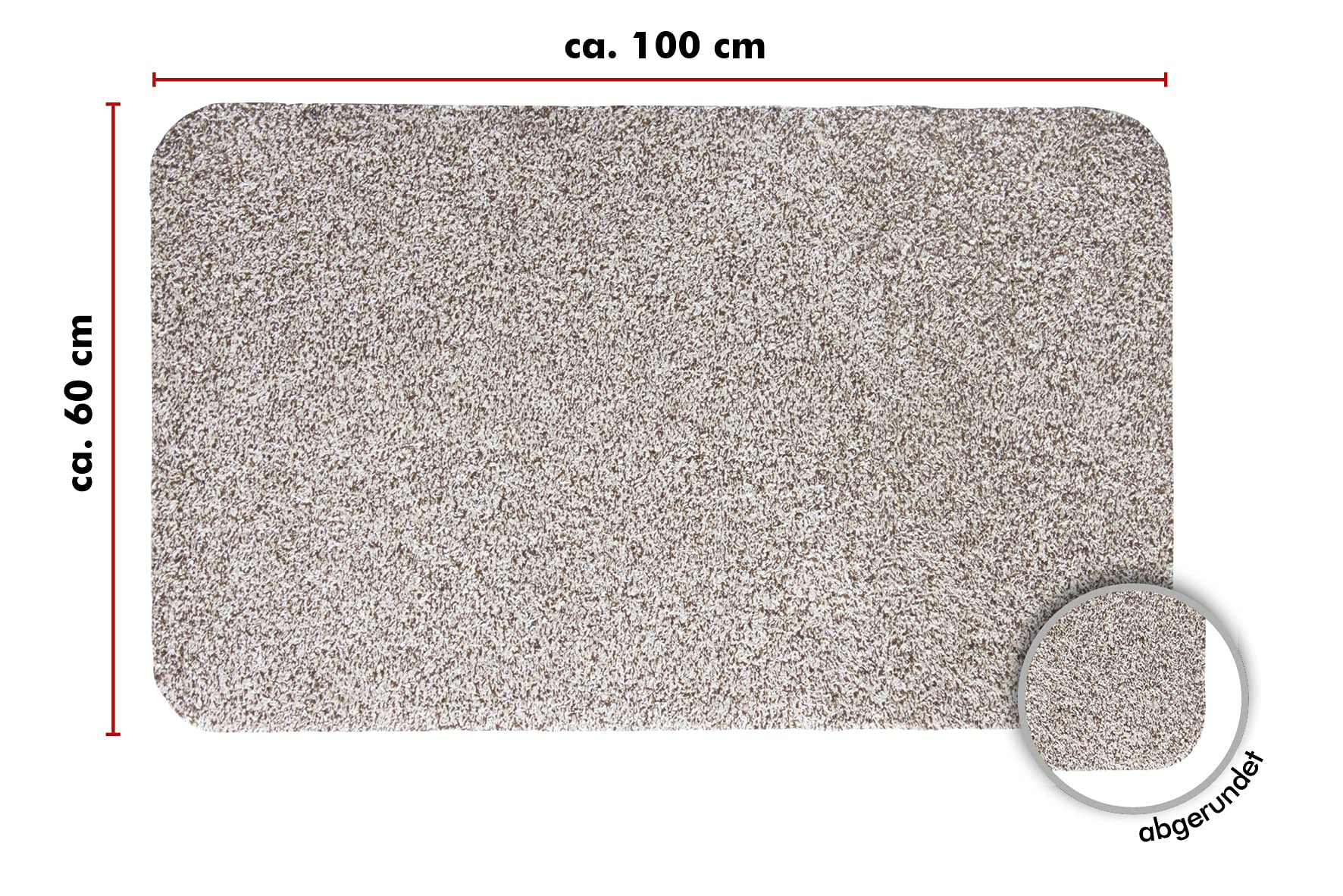andiamo Doormat, cotton, beige, 60 x 100 cm, 100 x 150 cm (Rectangular) - Image 2