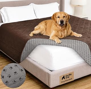 GORILLA GRIP® Waterproof Dog Blanket, Couch Cover for Dogs 82x102 Chocolate | Silicone Grip Backing, Washable, Leakproof, Protects Sofa, Sectional, Bed, Crate, Car and RV, Senior Pet Essential