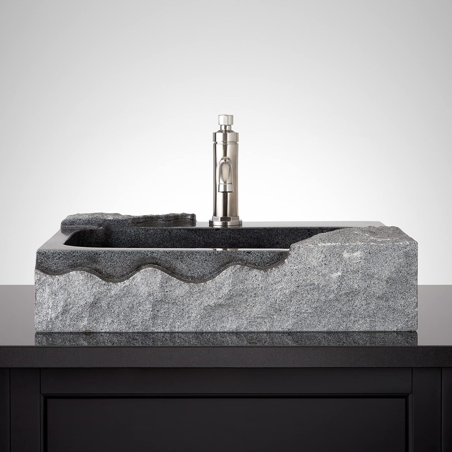 Signature Hardware 484616 Ardwick 21-3/4" Rectangular Granite Vessel Bathroom Sink with Single Faucet Hole