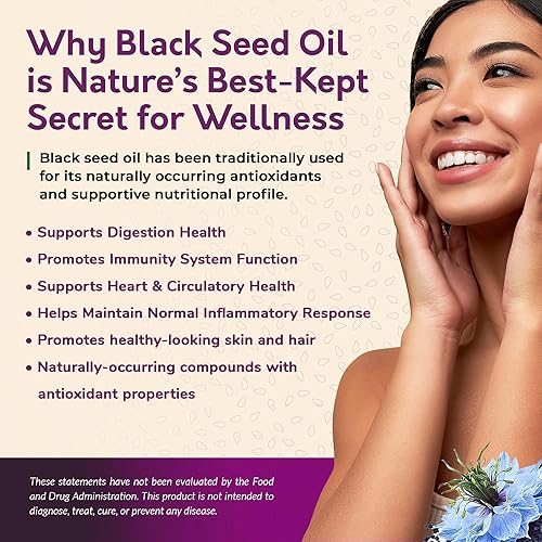 Miniatura 6 de BioNatal Aceite de semilla negra etíope 4.2oz de vidrio  Nigella sativa prensado en frío que produce aceite de semilla de comino negro, sin refinar