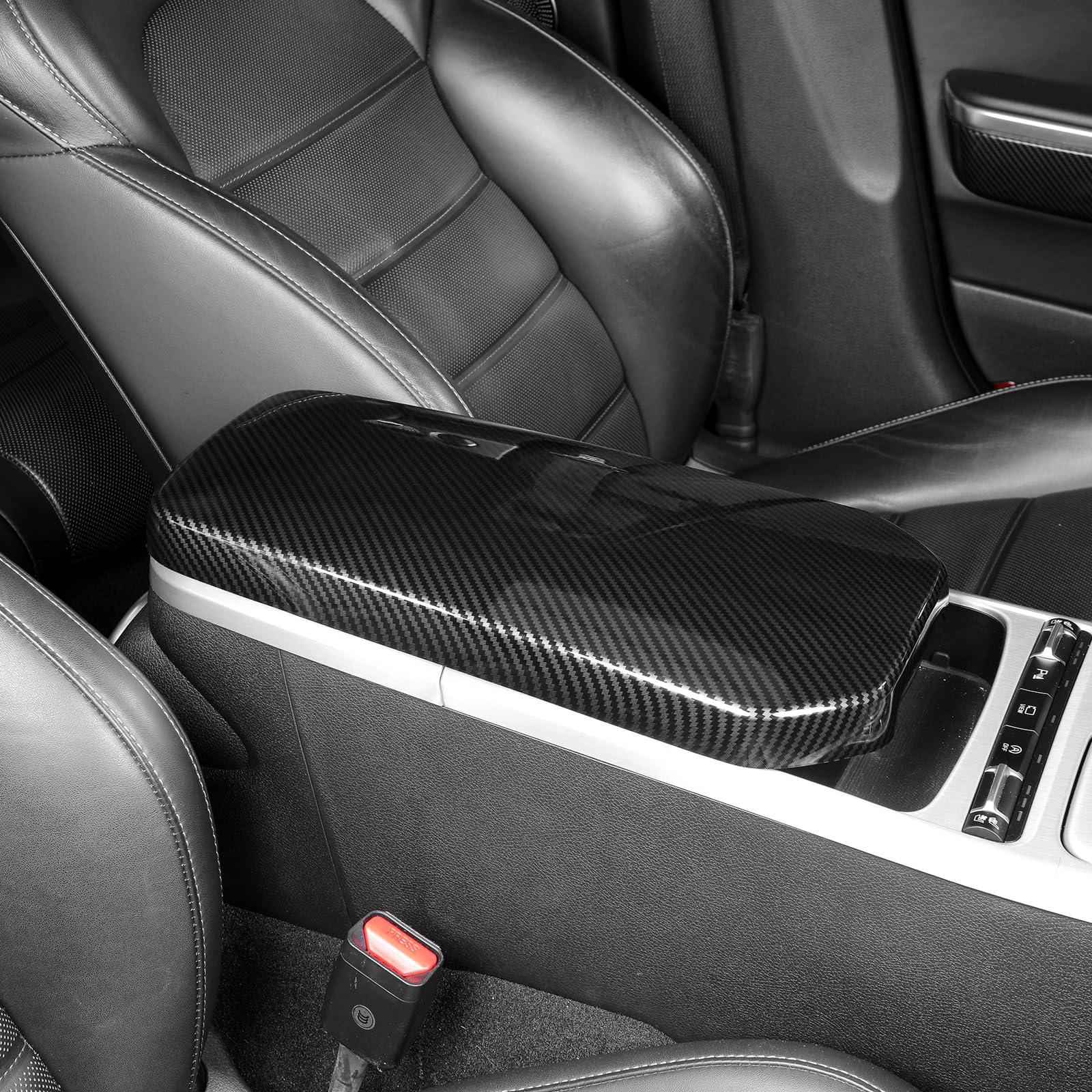 YOUTOOCARCarbon Fiber Pattern Center Console Armrest Cover Compatible with Kia Stinger 2018-2023 Accessories
