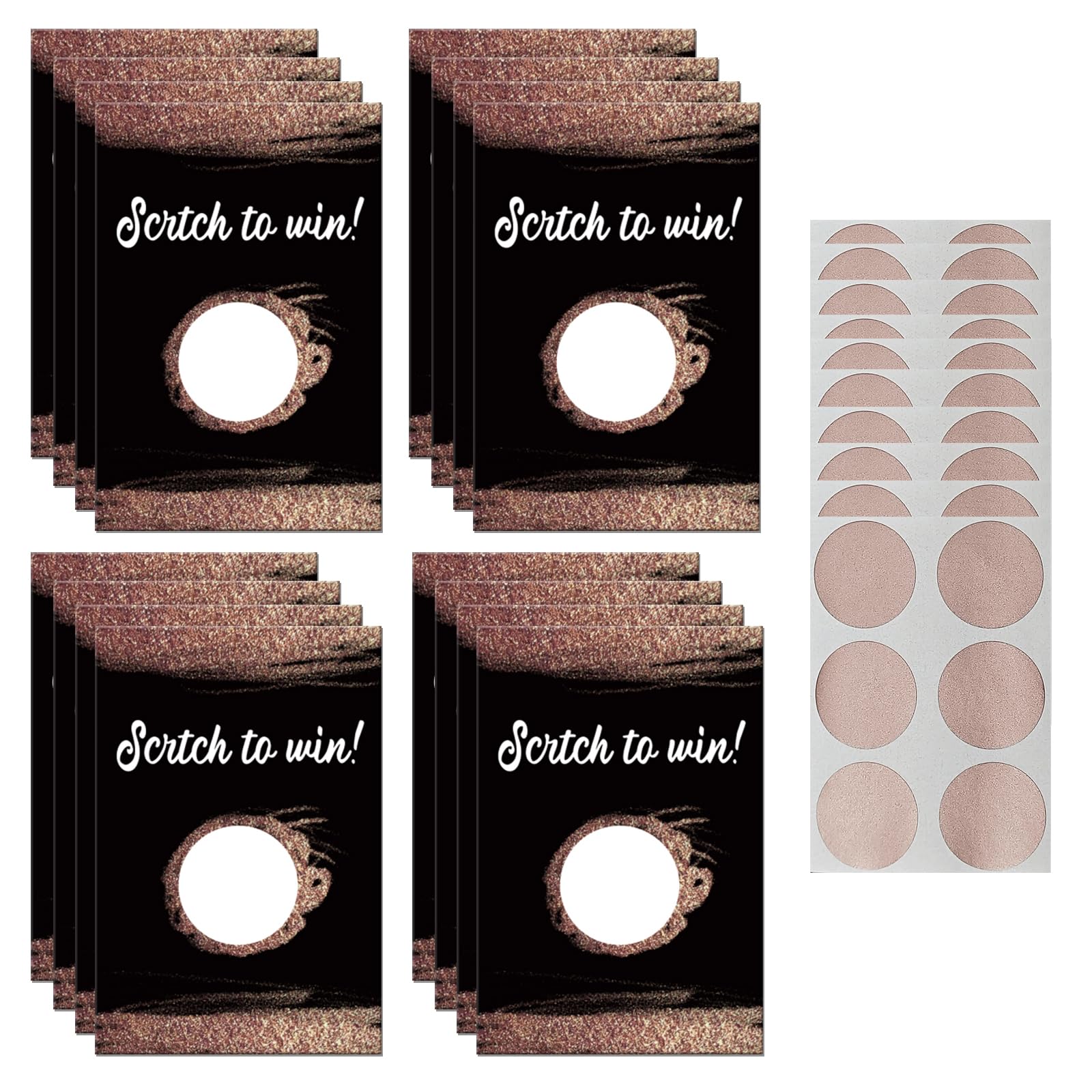 120 Pieces Scratch Off Cards for Small Business Freebies Supplies, Personalized Blank Gift Cards for Holiday, Baby Shower, Wedding, Date Night, Birthday, Party Supply Rose Gold Black