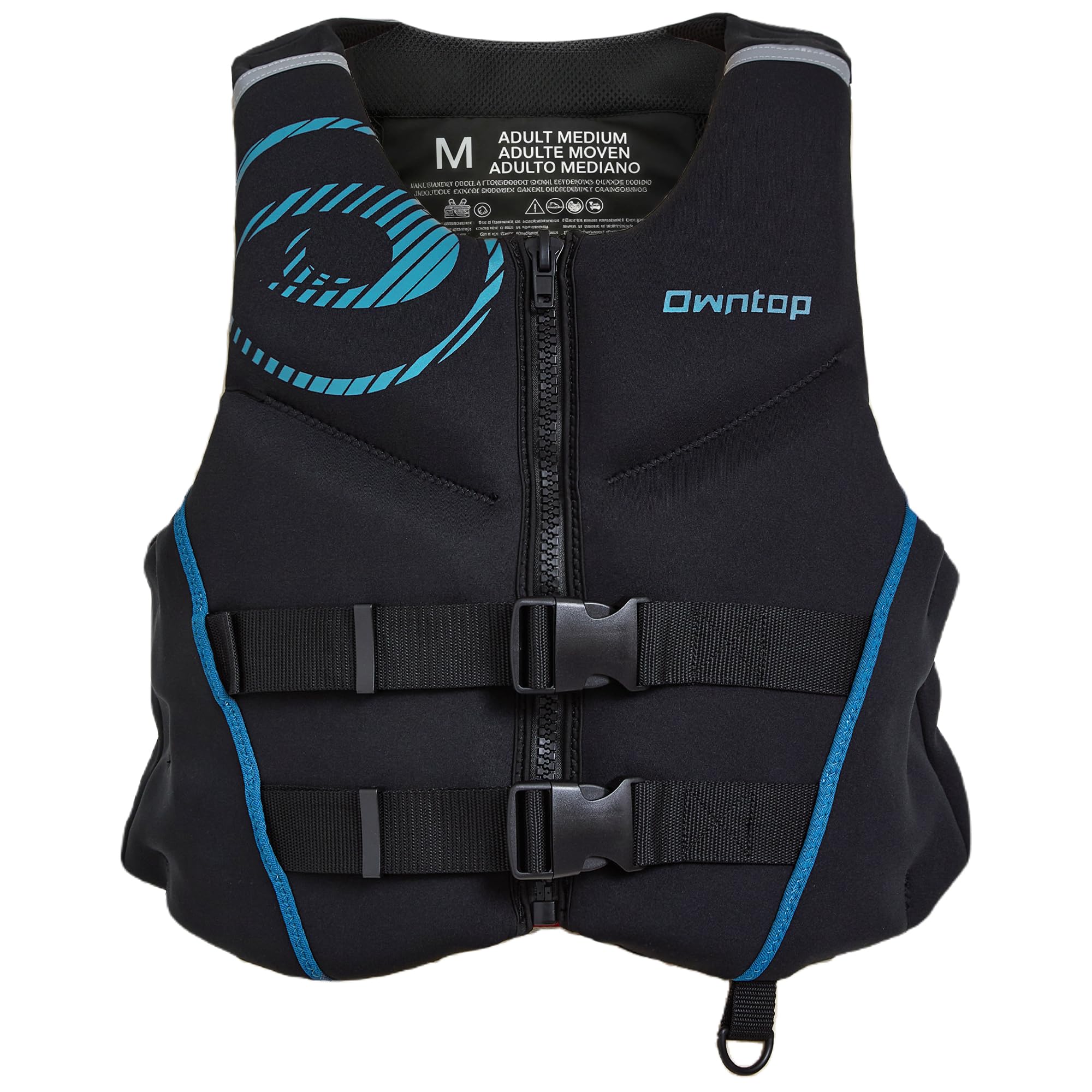 Owntop Adults Buoyancy Aid | Lightweight Neoprene Swim Vest | Foldable Buoyancy Vest with Dual Safety Straps | Float Jacket 50N for Boating, Kayaking, Swimming, Paddle (Blue,XL)