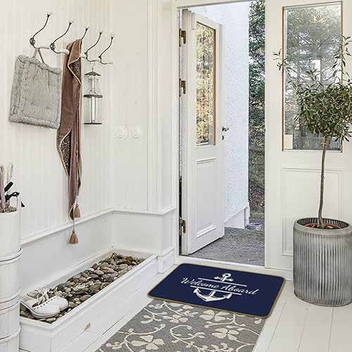 Miniatura 2 de Burosev Tapete decorativo de bienvenida con temática náutica, tapete rústico de bienvenida a bordo, decoración de casa de campo para el hogar,