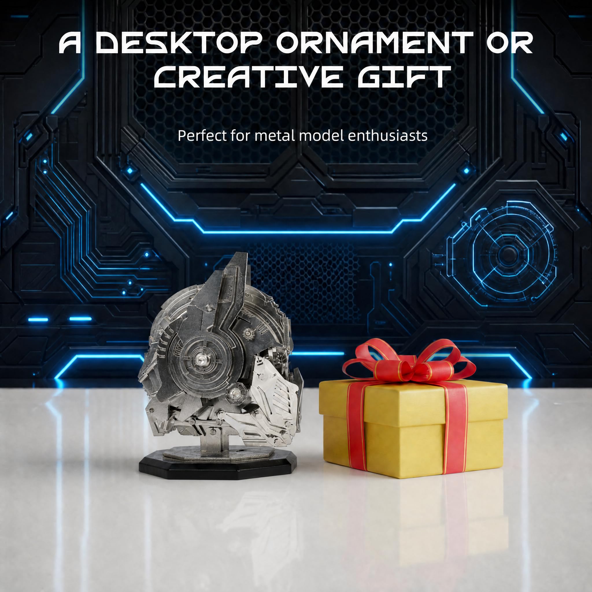 Metalowe puzzle 3D, model robota dla dorosłych, puzzle mechaniczne, wymagający zestaw budowlany z narzędziem, fajna dekoracja biurka dla mężczyzny lub entuzjastów budowania 3D, prezent