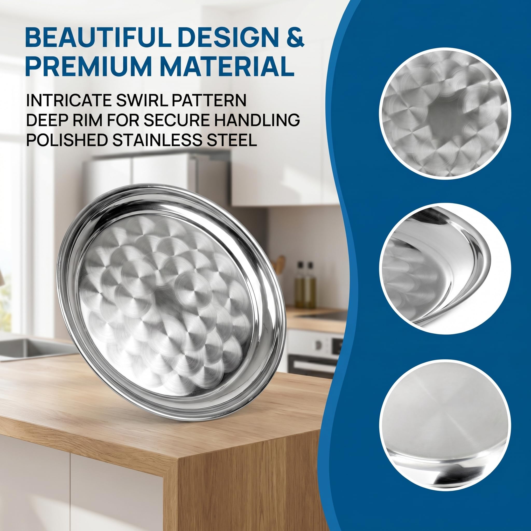 Amazon.com: ZEAYEA 6 Pack Stainless Steel Round Tray, 12 Inch Bar