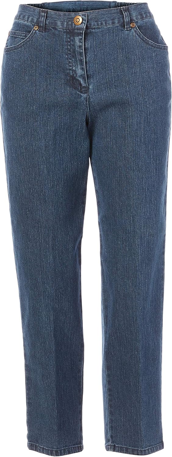 Ruby Rd. Womens Womens Petite Mid-Rise Fly-Front Classic Denim Ankle Pant