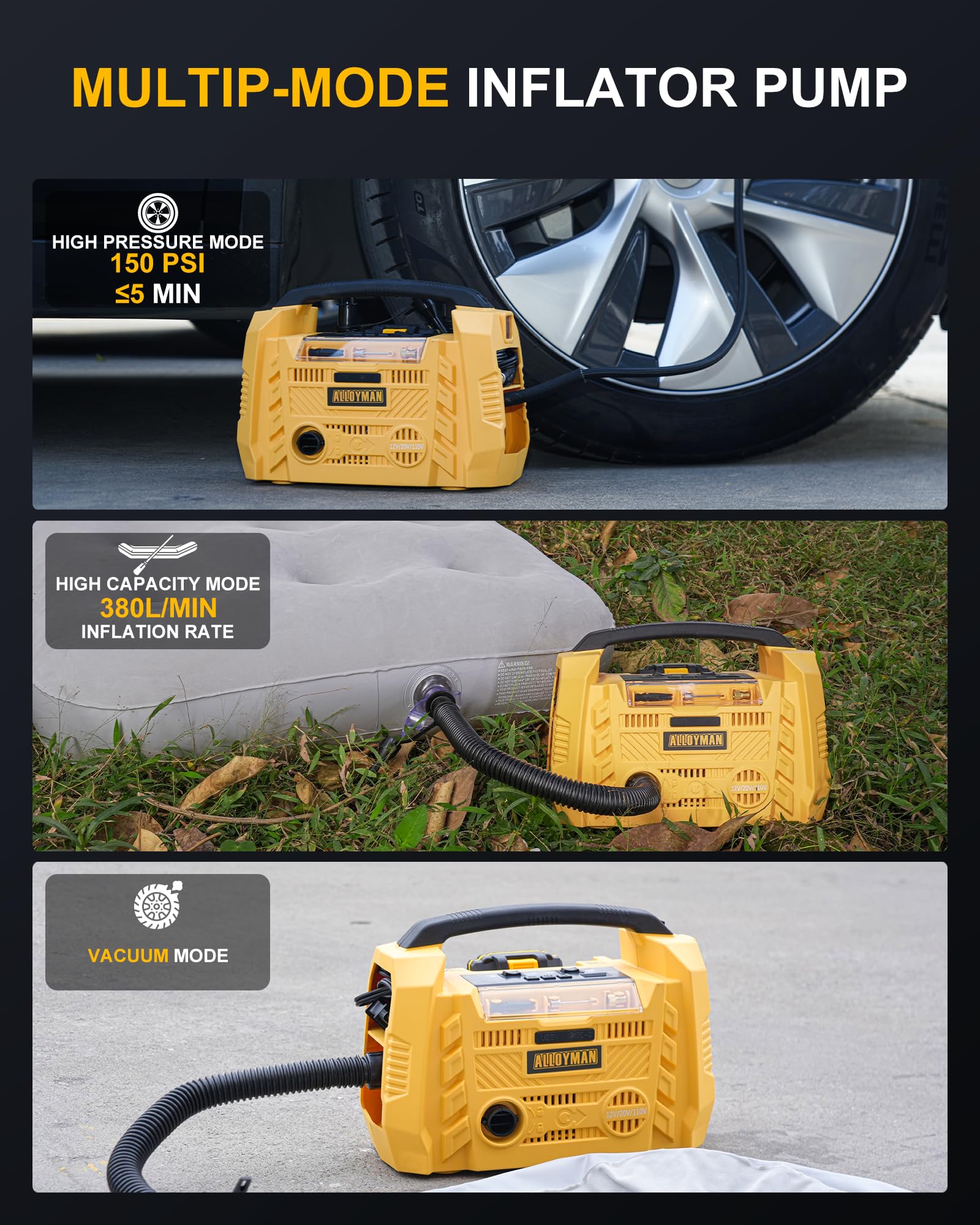 Snapklik.com : Alloyman Portable Cordless Tire Inflator Air Compressor ...