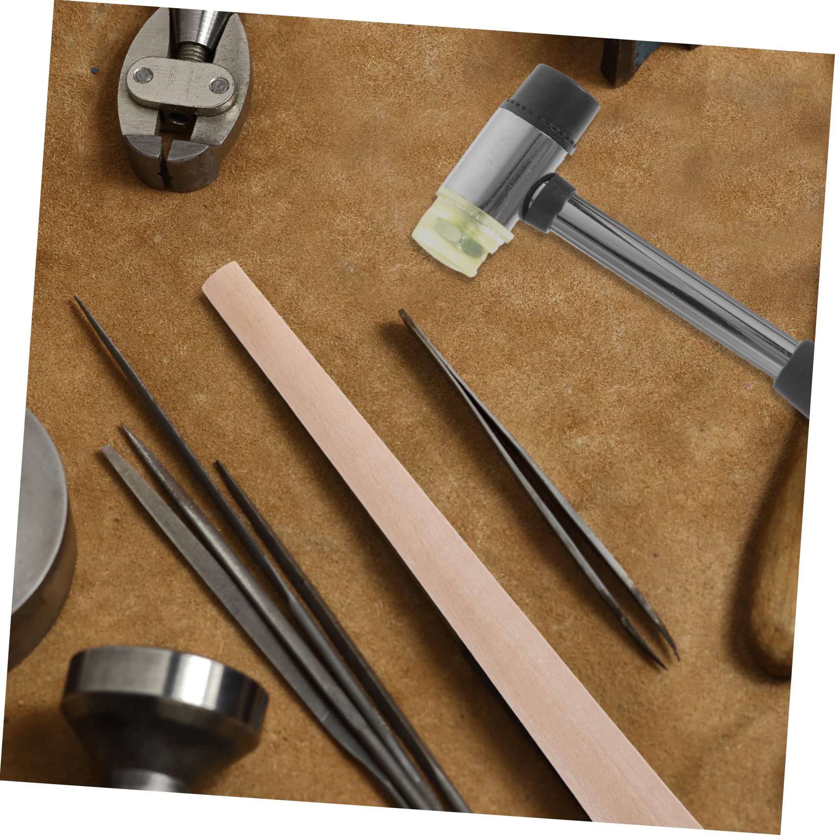 Uonlytech Mandril Ajustable para Anillos de Bodas Martillo de Goma, Varilla Ligera de Madera y Metal, Compacto y Portátil para Joyería y Bricolaje