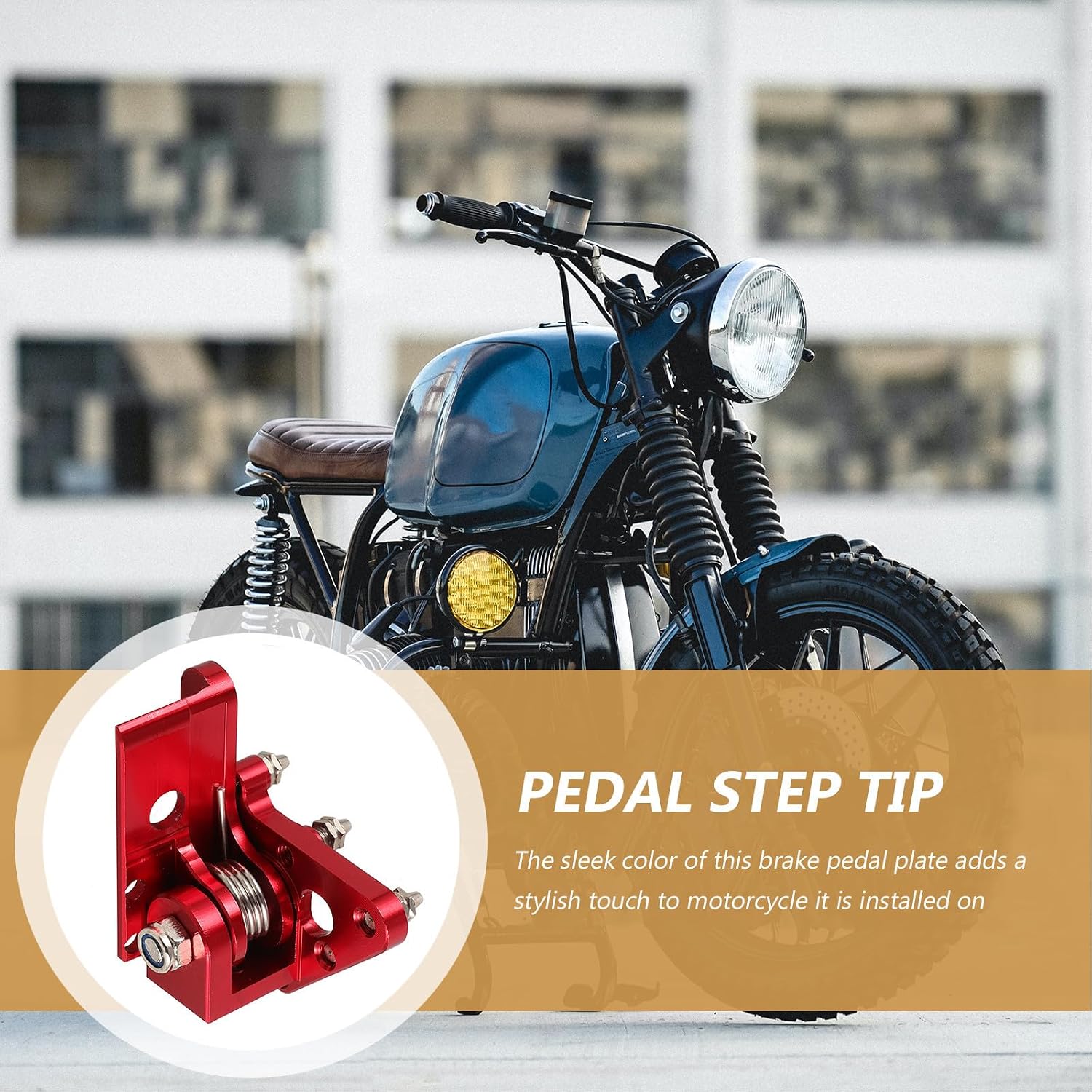 Sturdy Motorcycle Brake Pedal Lever Step Plate Made of Aluminum Alloy with Rotatable Foot Lever Tip Compatible with Motorcycle Models for Riders
