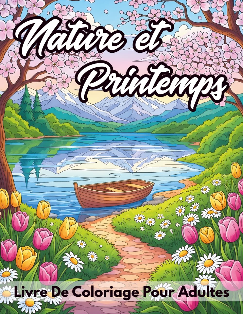 Nature Et Printemps Livre De Coloriage: 50 Scènes Détaillées de Fleurs, Jardins et Paysages Relaxants (Nature Thérapie - Coloriage Pour Adultes)