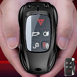 RemoteOverstock (Black) ZINC Alloy MOD CASE Cover Remote Key fob Shell Skin for Jaguar and Land Rover Range Rover 2011-2020 LR2 LR4 Evoque Sport Velar F-Pace F-Type XE XF XJ KOBJTF10A - LR-B