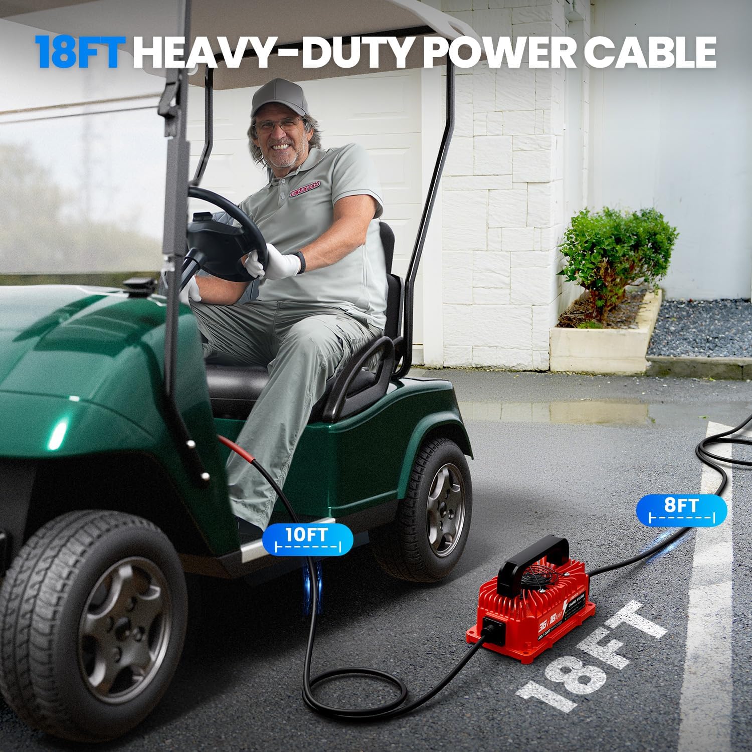 36 Volt 18 Amp Golf Cart Charger with 2-Pin D Style Plug for EZGO TXT Charger Only for Lead Acid Battery - Image 6