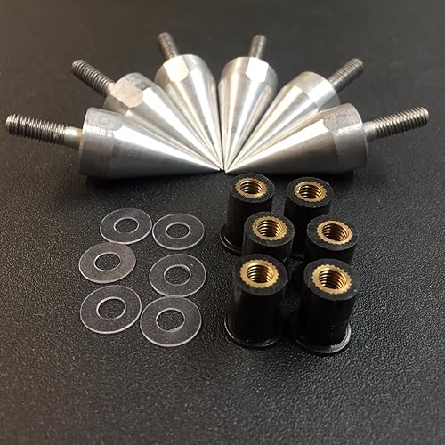 Miniatura 8 de Pernos universales cromados con piezas de montaje compatibles con carenados de parabrisas placa de matrícula B0176SWH2C