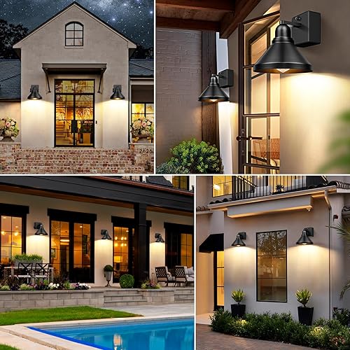 Miniatura 7 de Brightever Luces de pared para exteriores con sensor de movimiento, luces de porche del atardecer al amanecer, apliques de pared al aire libre,
