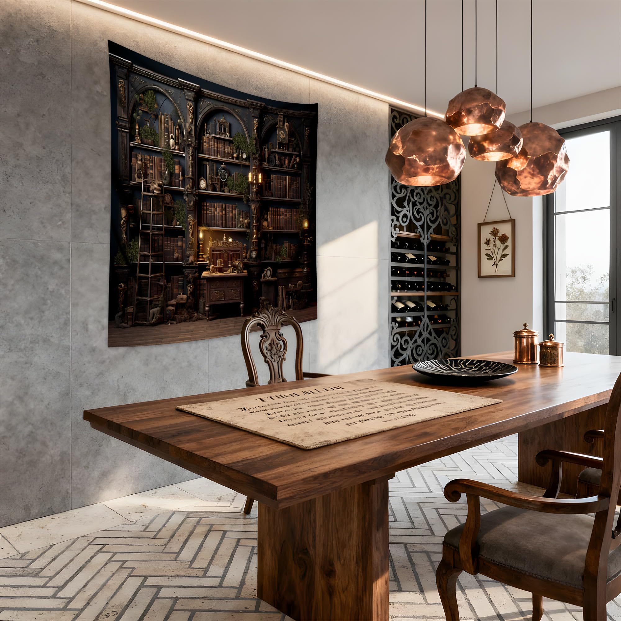 QGHOT Fantasy Library Tapestry Wall Hanging Magic School Bookshelf Backdrop Fairy Tale Library Tapestries for Teens Bedroom Living Room Dorm Decor 78.7"x59.1": 59.1"L x 59.1"W A