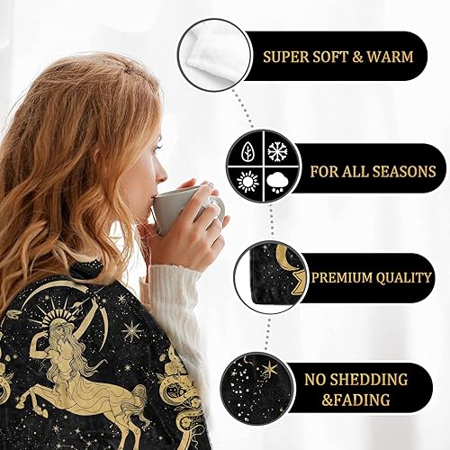 Miniatura 2 de Regalos de Sagitario, manta del zodiaco Sagitario de 60 x 50 pulgadas, regalos del zodiaco de Sagitario para mujeres, manta de constelación de luna,