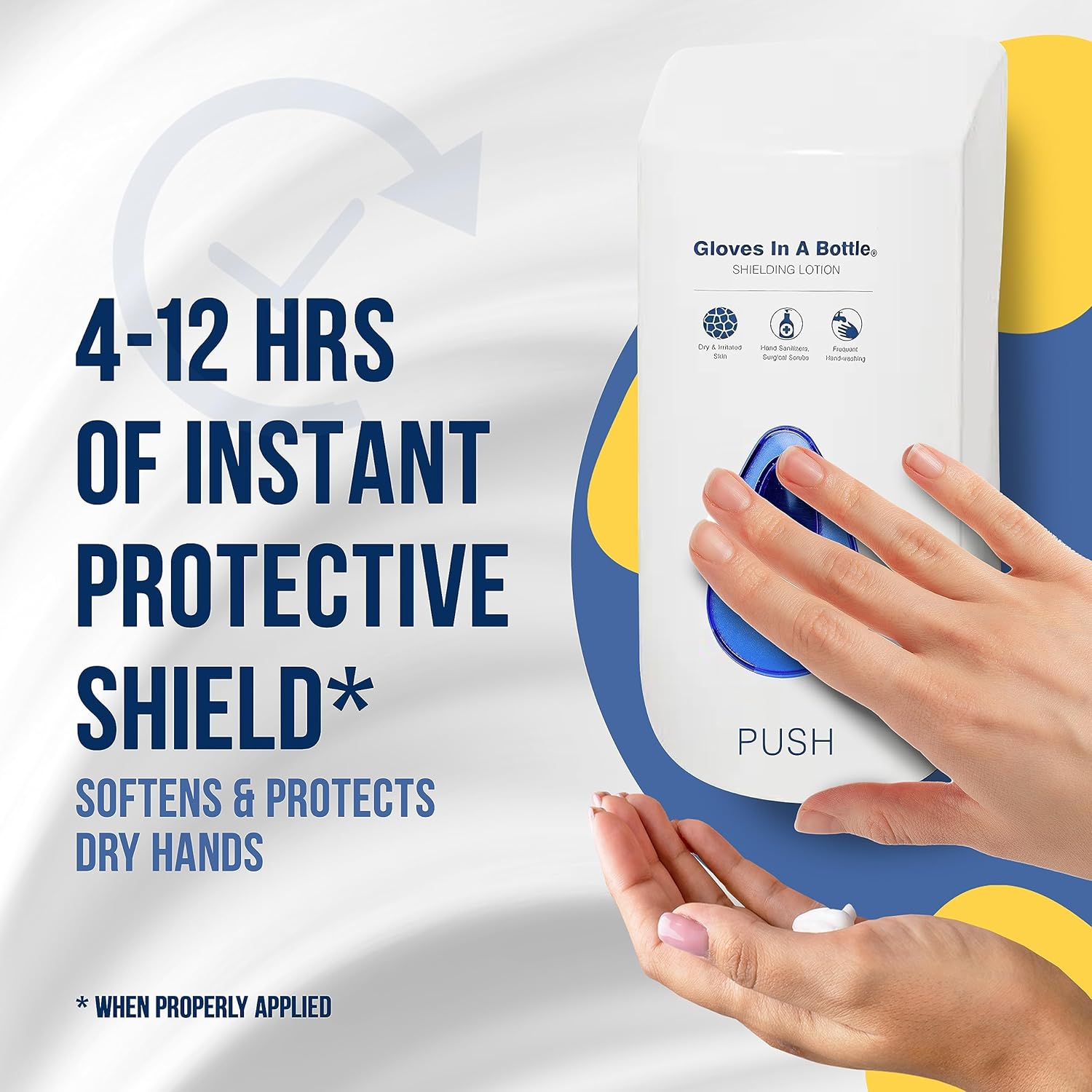 Gloves In A Bottle Shielding Lotion Dispenser Kit for Dry Skin, 800 mL