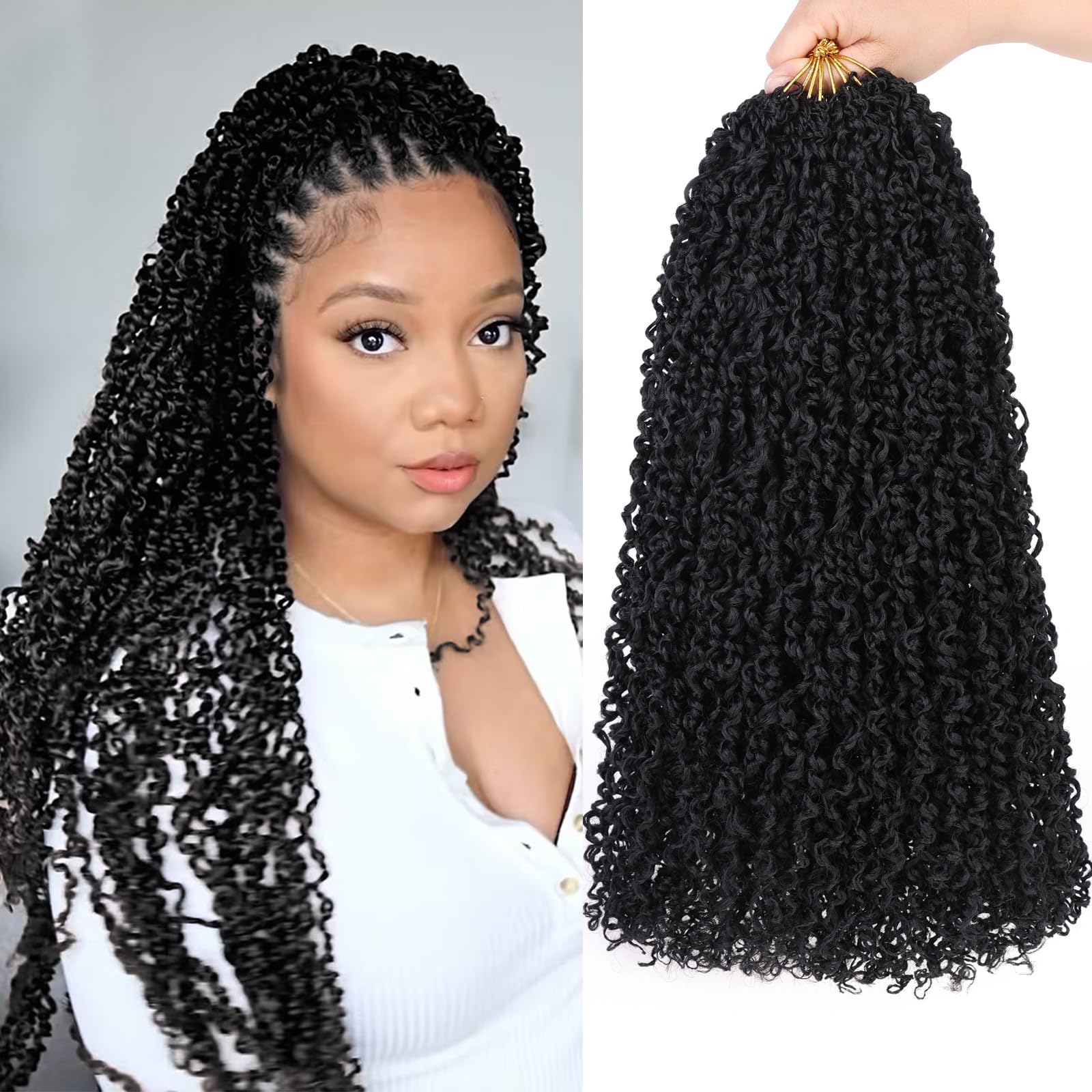 Amazon.com : COOKOO 18 Inch Black Fluffy Yanky Twist Crochet Hair