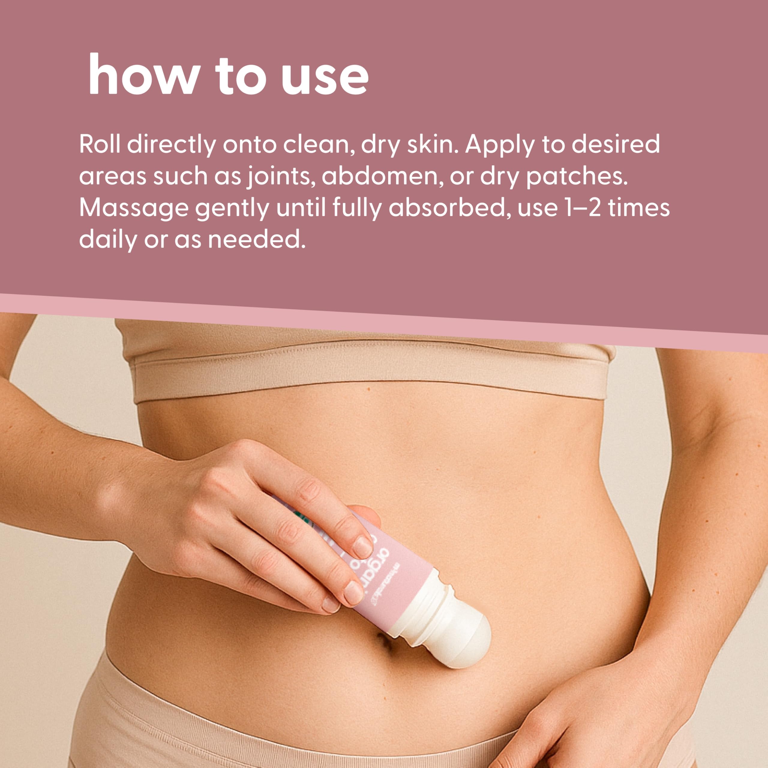 Organic Cold Pressed Castor Oil Roll-On Nourishing Treatment| Hexane-Free, USDA Organic Idea for Hair, Skin & Brows | Mess-Free Applicator, 3 fl 0z (89 mL) by M3