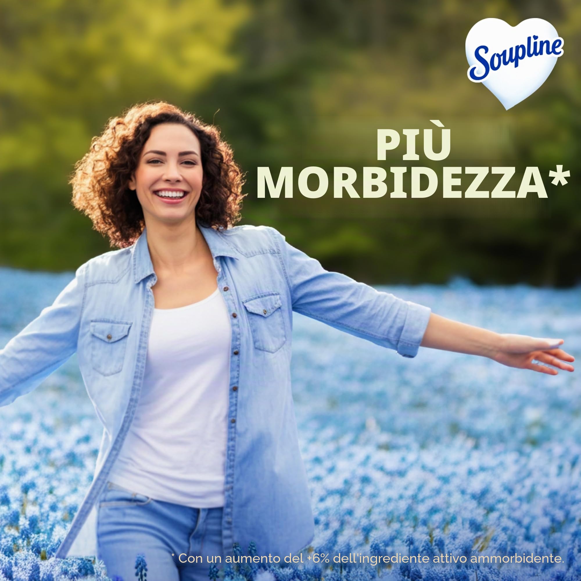 SOUPLINE Soupline ammorbidente concentrato 3D grande aria ammorbidente ammorbidente formula migliorata per una maggiore morbidezza, ammorbidente tessile liquido, 3 x 1,35 l