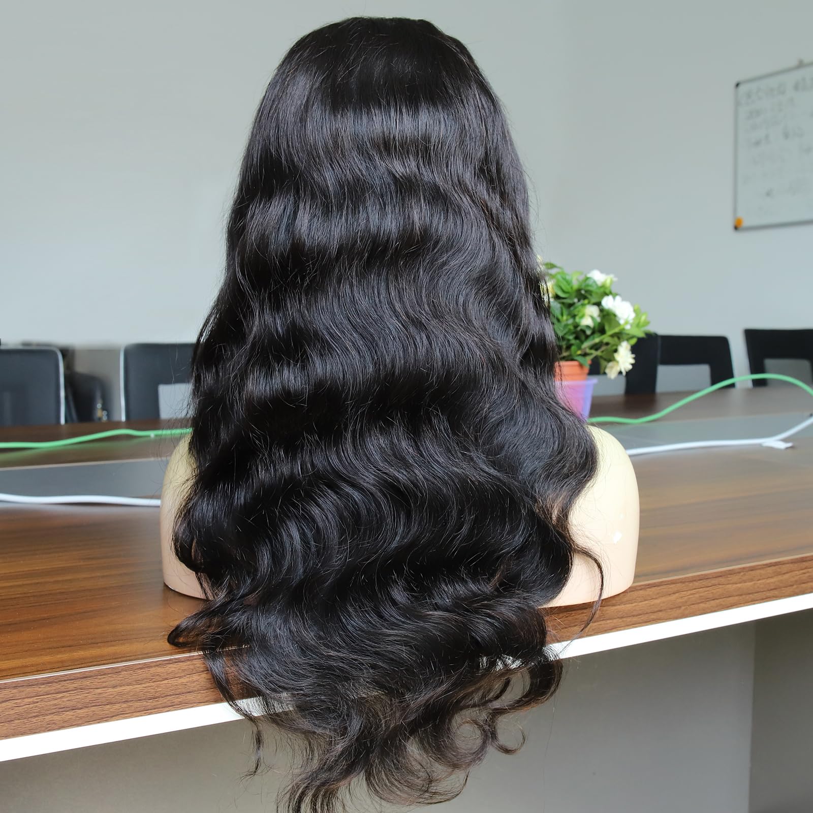 BEEOS 250% Density 5x5 SKINLIKE Real HD Lace Closure Wig, Body Wave Natural Black Human Hair Pre-Plucked Bleached Knots 0.1mm Ultra-thin Invisible HD