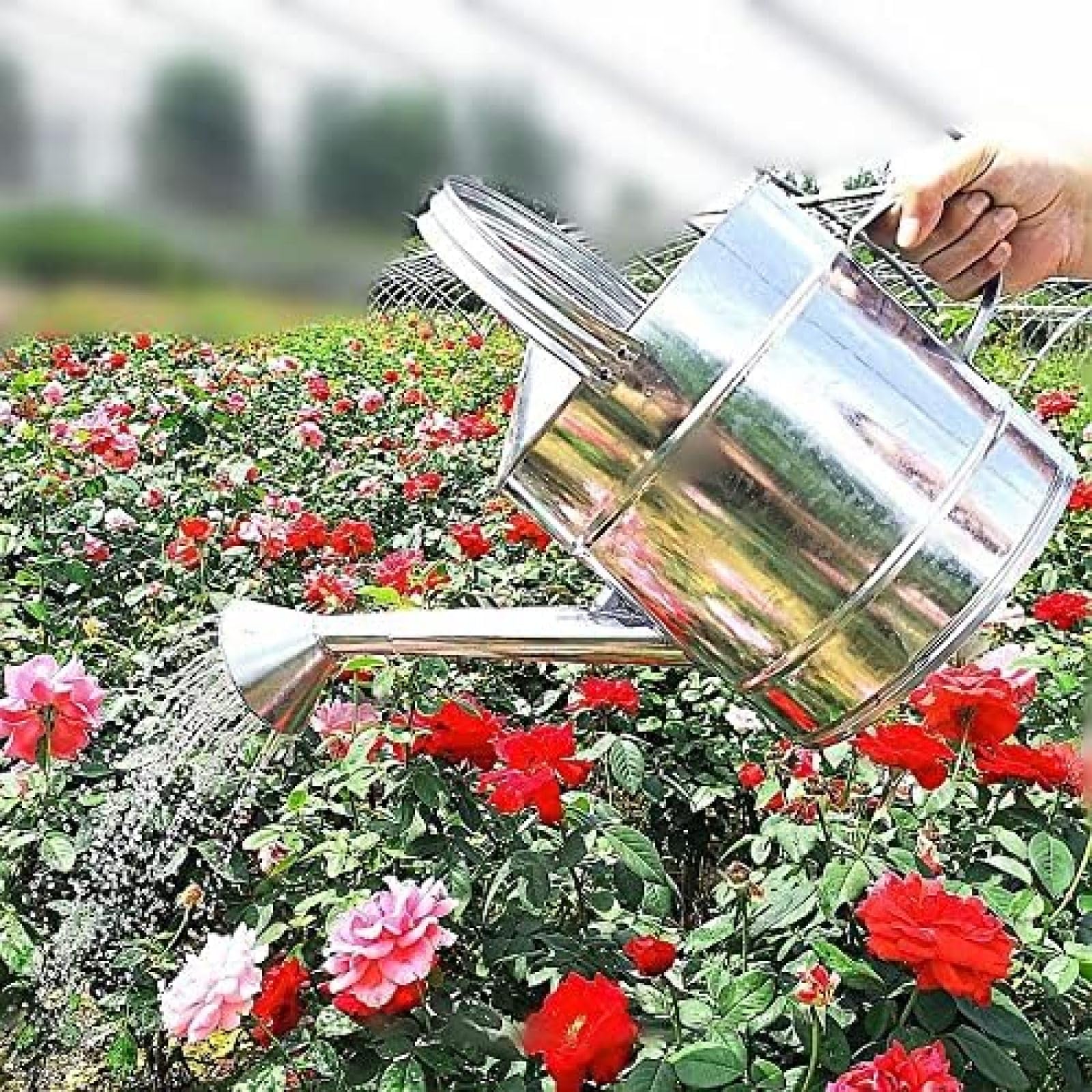 Regadera De Plantas Regadera De Acero Inoxidable Regadera De Gran Capacidad Hogar Boca Larga Riego Engrosado Riego Y Riego Regadera De Ducha De Doble Propósito 8L / 2L Riego Decorativo,8ld