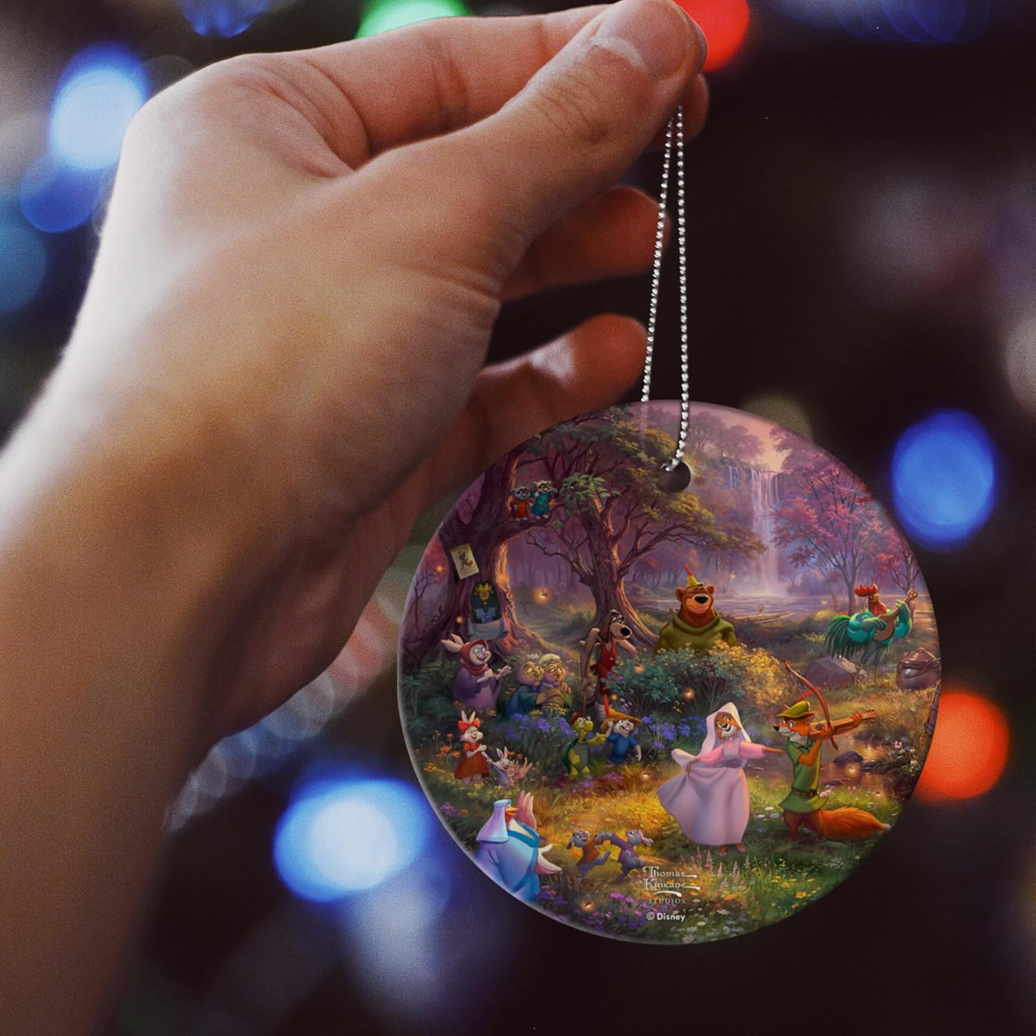 Trend Setters Disney – Robin Hood – Thomas Kinkade Studios - 3.5” Starfire Prints Hanging Glass Print Accessory – Officially Licensed Collectible | Complimentary Velveteen Gift Bag SPCIR1321 - Image 7