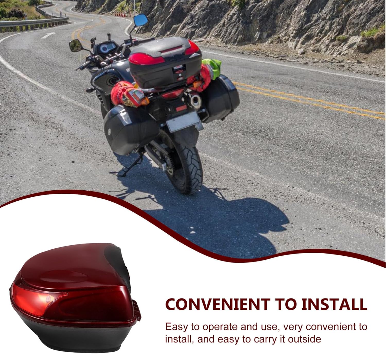 Motorcycle Tail Box Storage Case Sturdy Holder Multipurpose Storage for Powersports