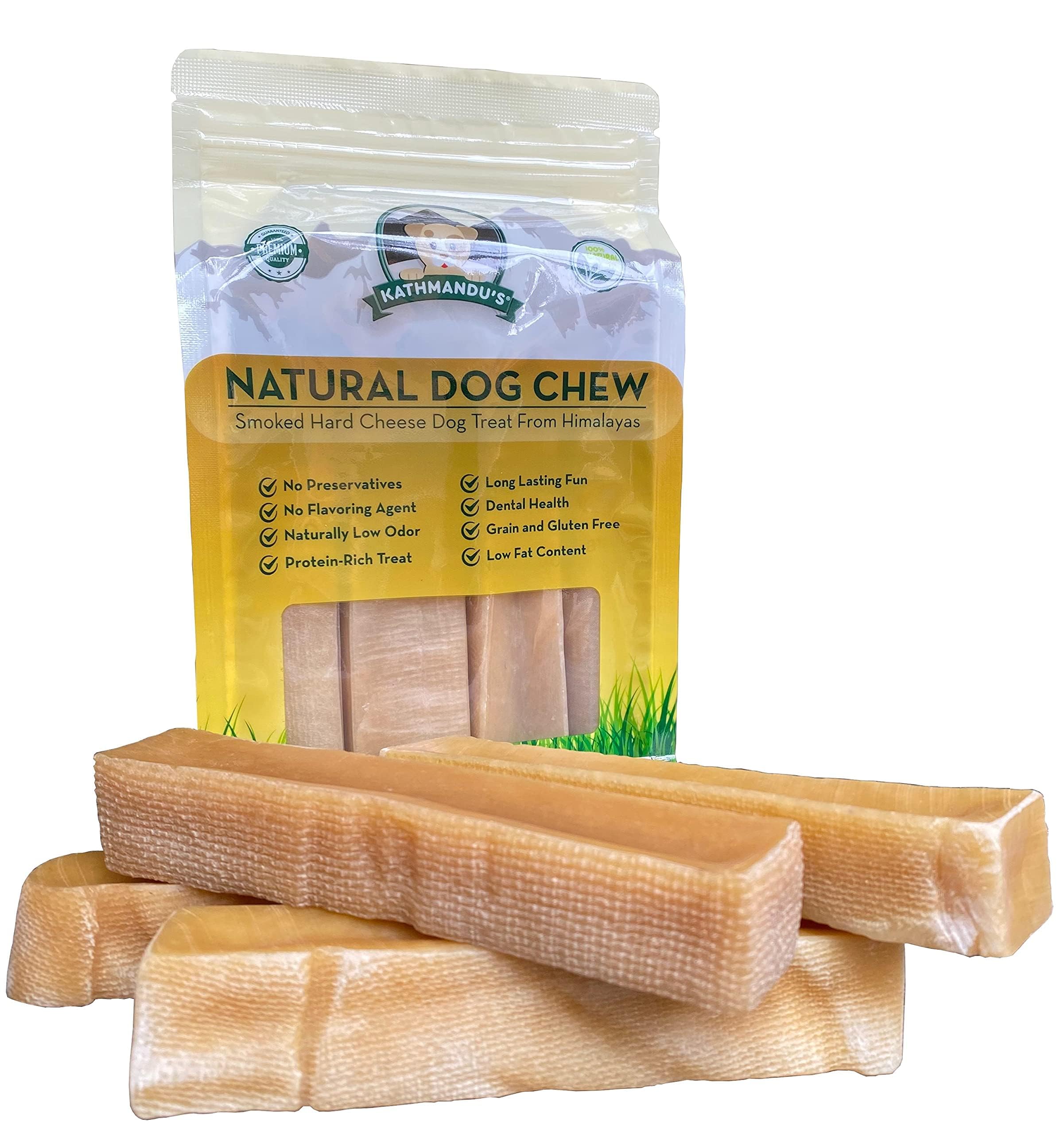 Authentic Himalayan Yak Cheese for Dogs - Large/XLarge (Pack of 4) - Sourced from Pristine Himalayan Foothill, Rawhide-Free, NO preservatives