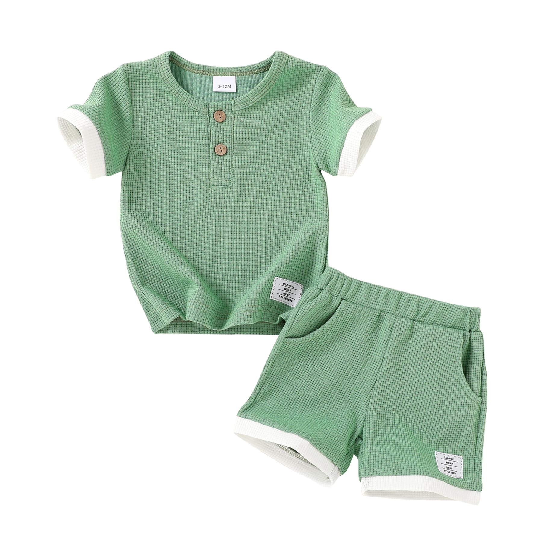 Happy Town Toddler Boy Clothes Baby Summer Outfit Casual T-Shirt and Shorts Set 2 Piece Infant Clothing