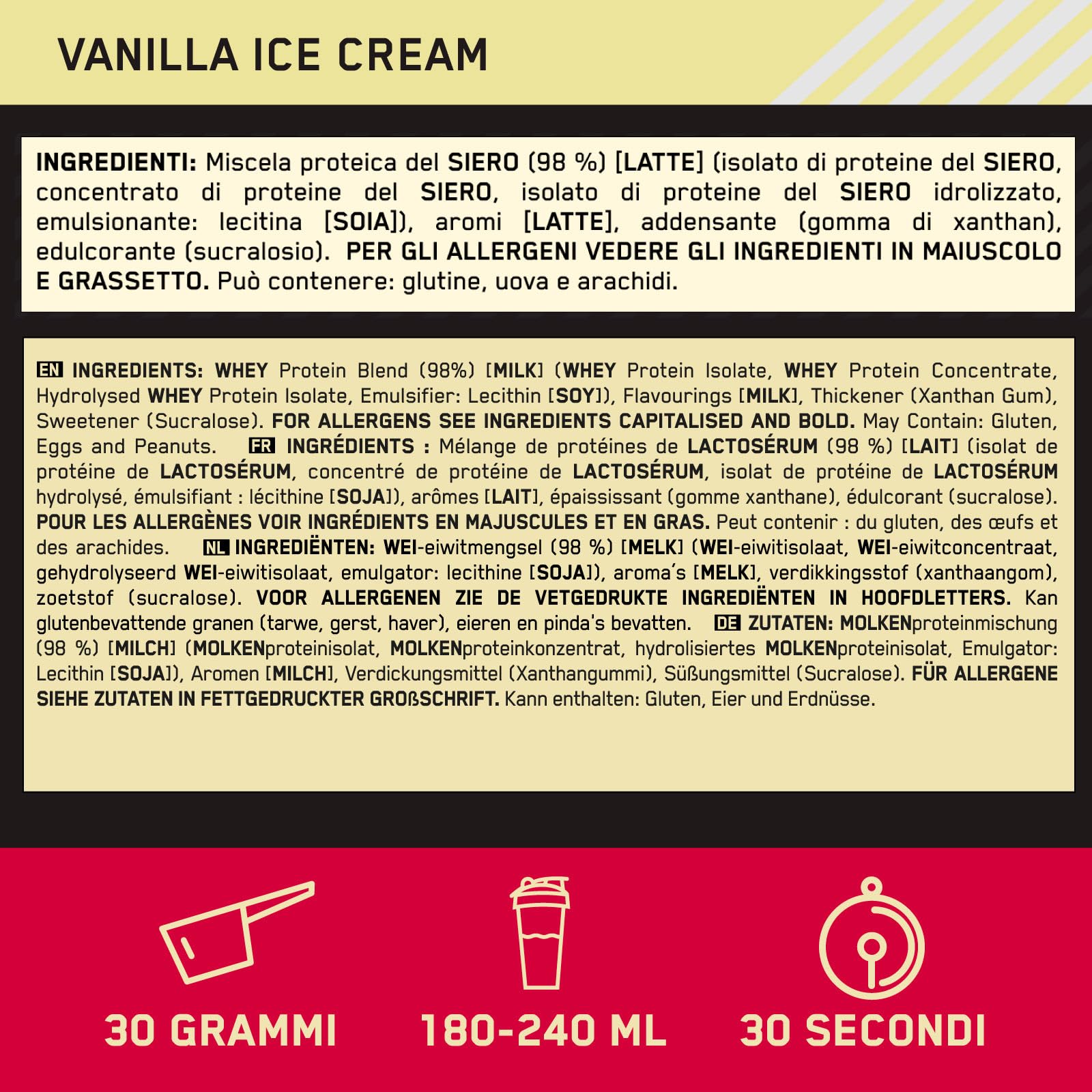 Optimum Nutrition Gold Standard 100% Whey Proteine in Polvere e Aminoacidi Gelato alla Vaniglia 780g 26 Porzioni + Micronised Creatine Monohydrate Performance Non Aromatizzata 317g 93 Porzioni