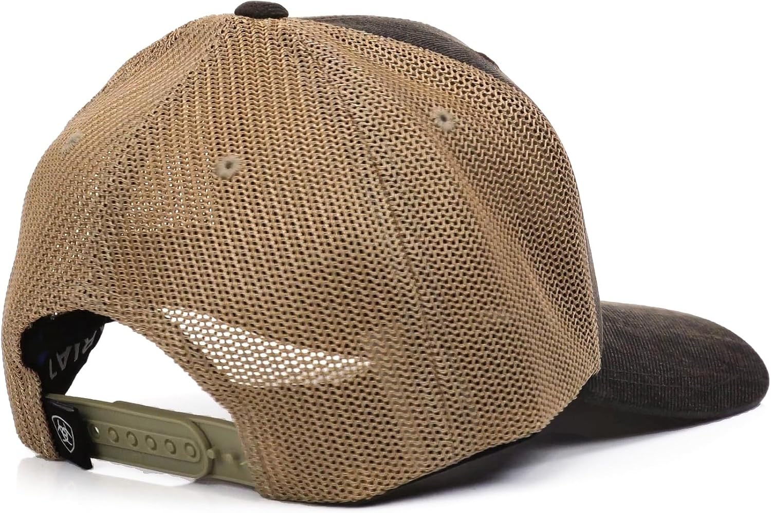ARIAT Men’s Slasher Flag Oilcloth Snapback Cap with Mesh Back, Brown