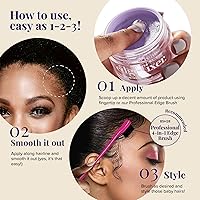 Vista 5 de Red by Kiss Edge Fixer 24 Hour Maximum Hold Edge Wax No Flaking Biotina B7 Gel para el cabello con infusión de biotina B7, 1.01 onzas líquidas