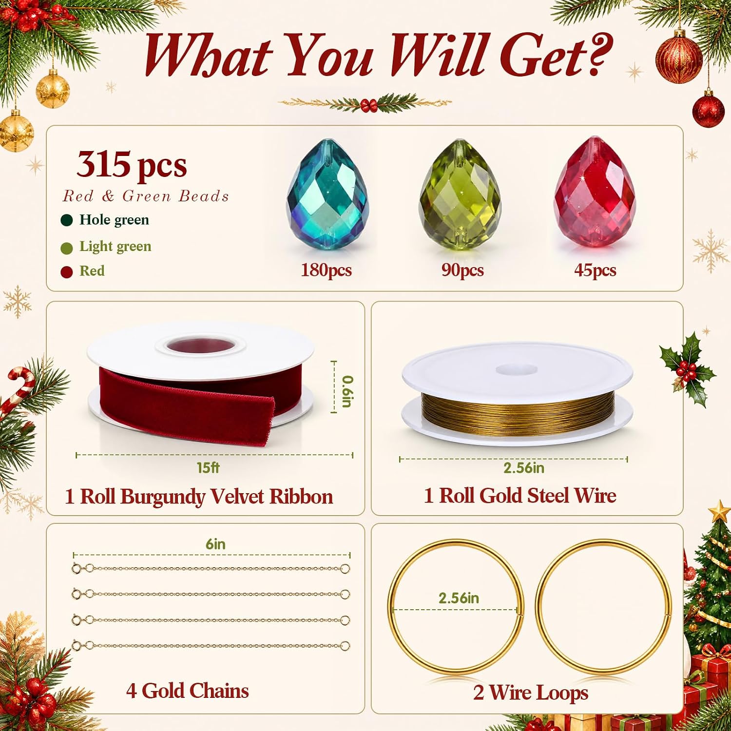 Huwena Christmas Beaded Ornament Kit Christmas Craft Wreath Bead
