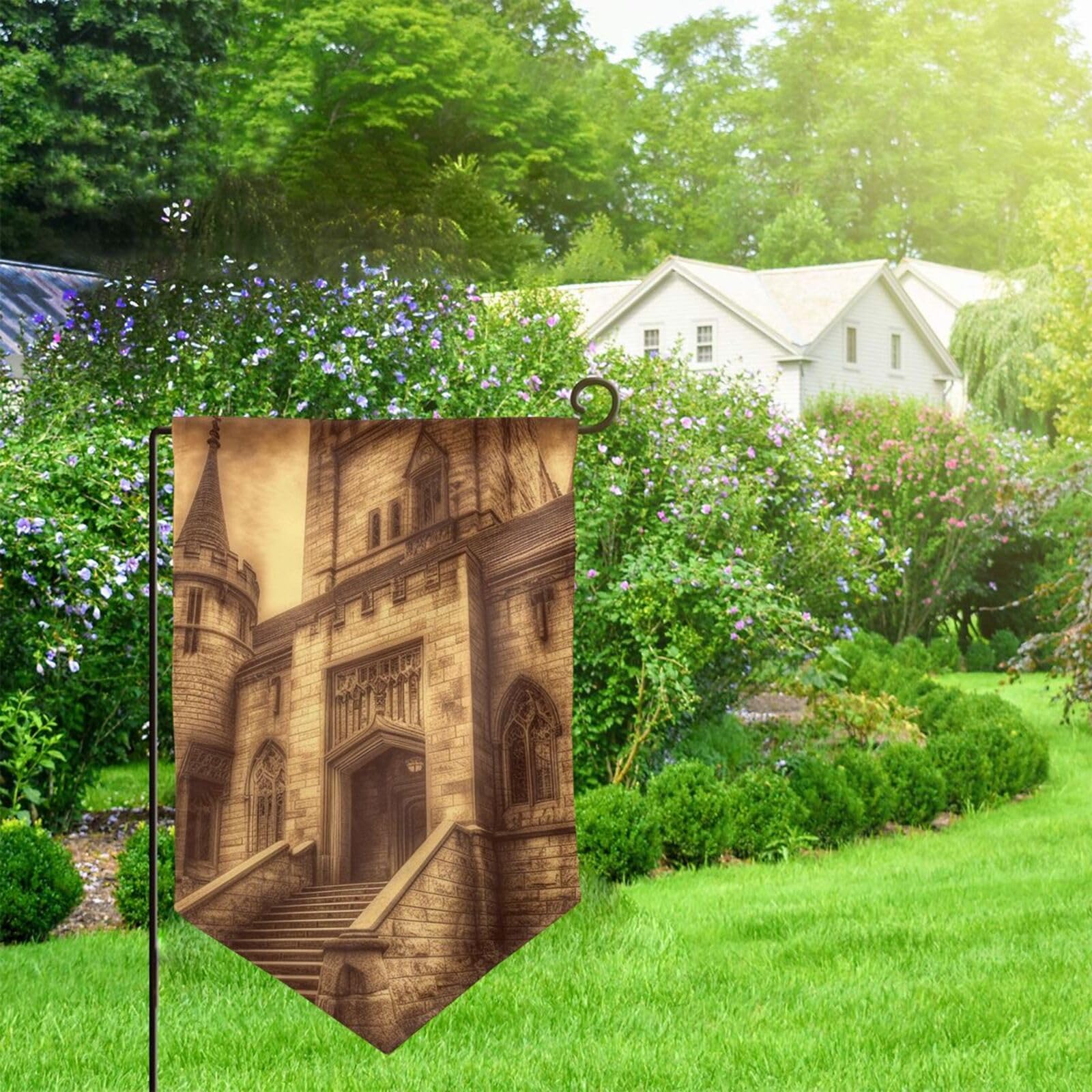Bandiera da giardino con motivo a girasole ad acquerello verticale su