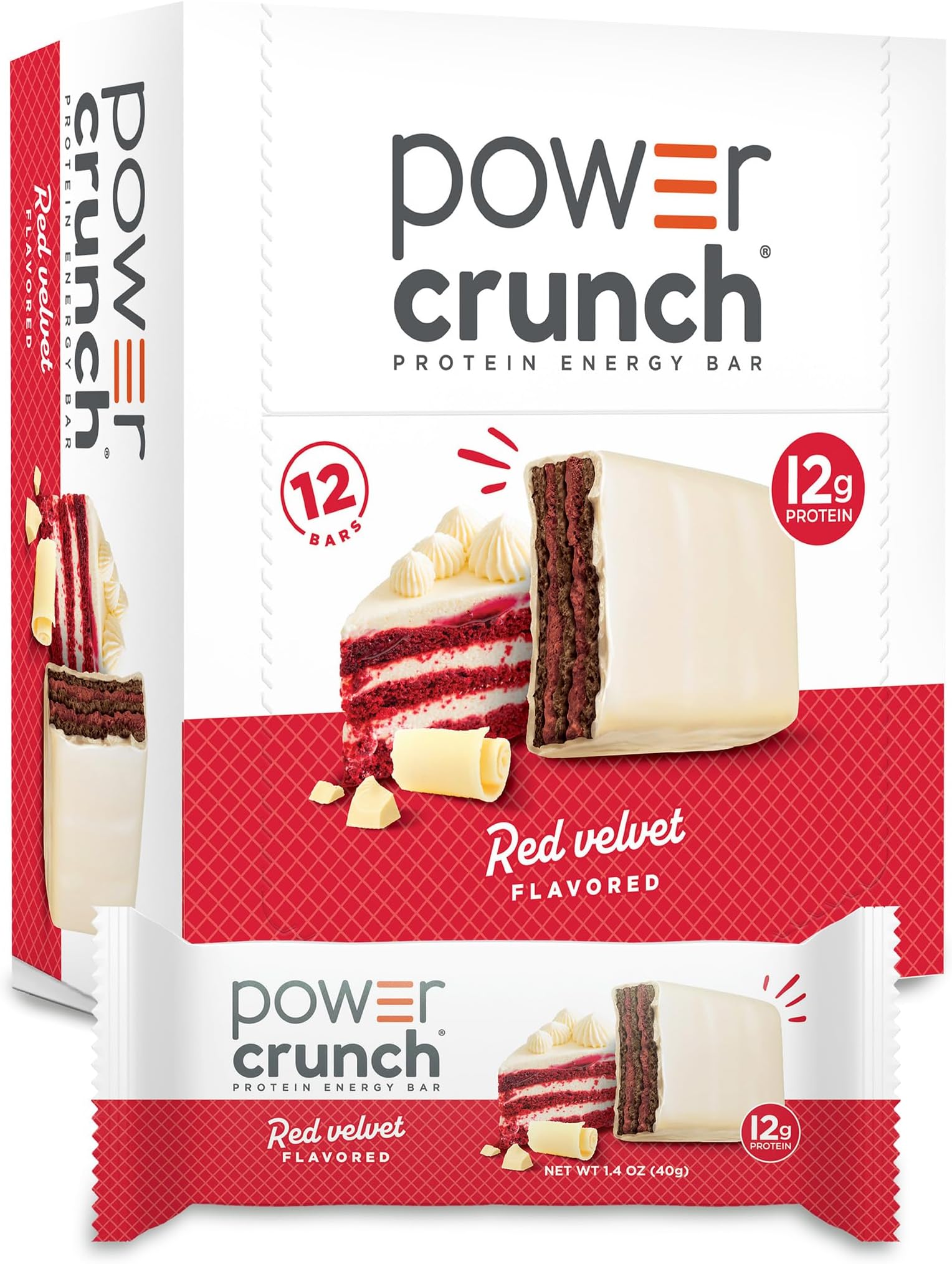 Protein Energy Wafer Bars, Red Velvet, 1.4 Ounce (12 Count)