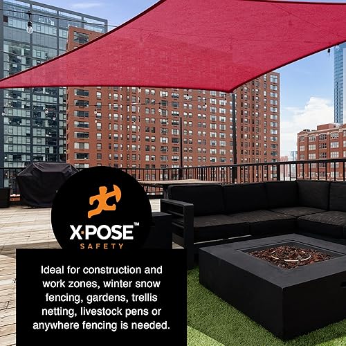 Miniatura 5 de Parasol para exteriores, vela rectangular roja de 12 x 16 pies para patio trasero, toldo para balcón, cubierta de pérgola para jardín, sombrillas