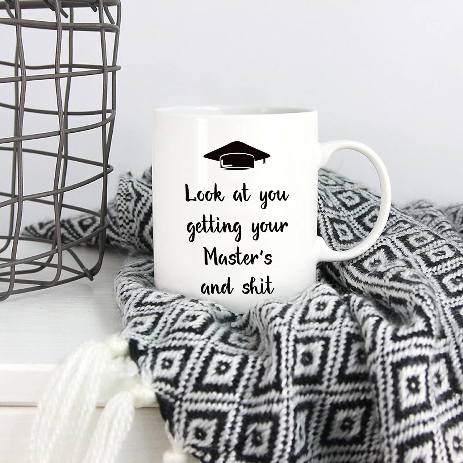 5Aup Christmas Gifts Funny Masters Graduation Coffee Mug, Look at You Getting Your Master's Cups 11 Oz, Unique Birthday and Holiday Gifts for Masters Graduation - Image 5