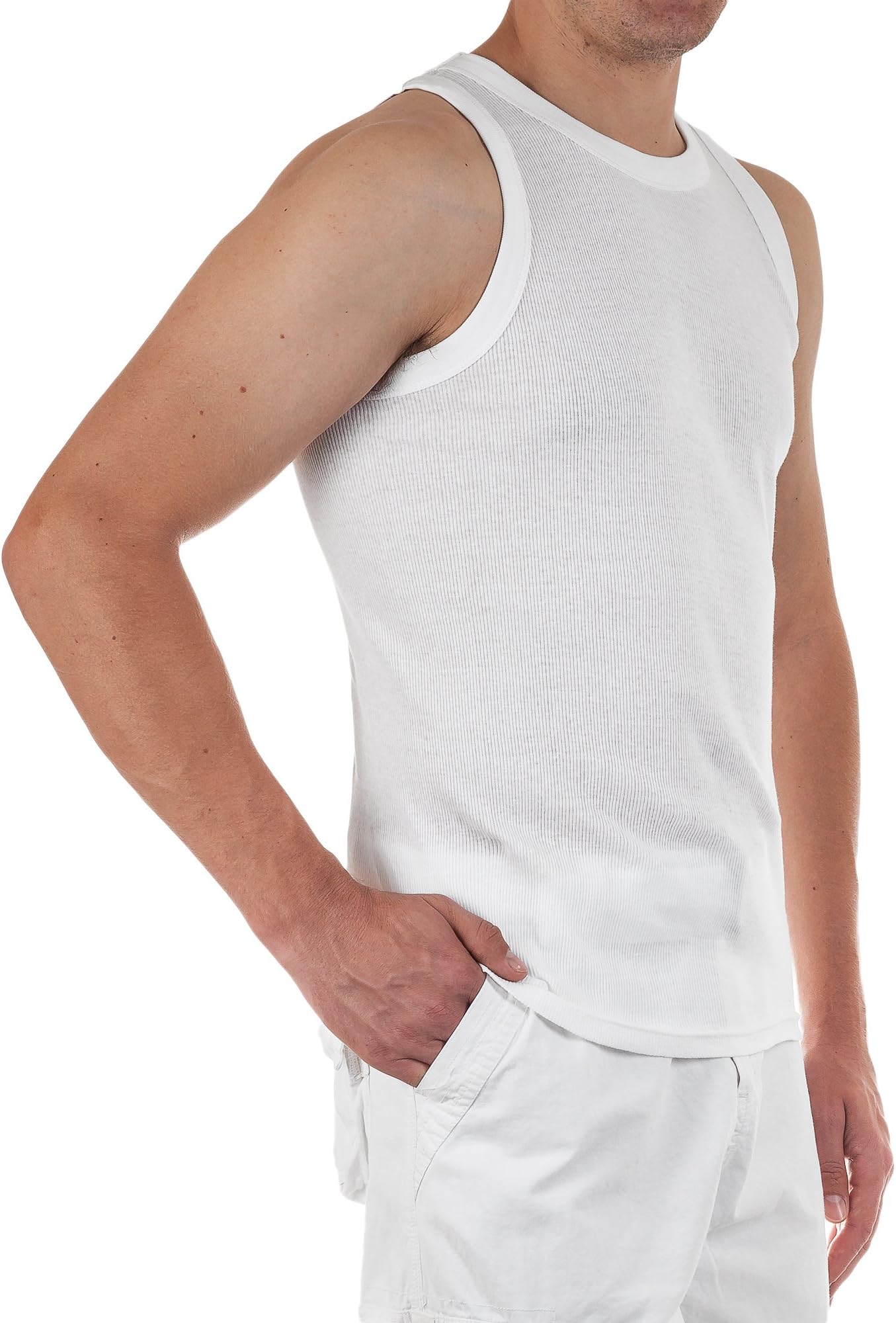 Naes Men's 2 Pack Ribbed Tank Top Small