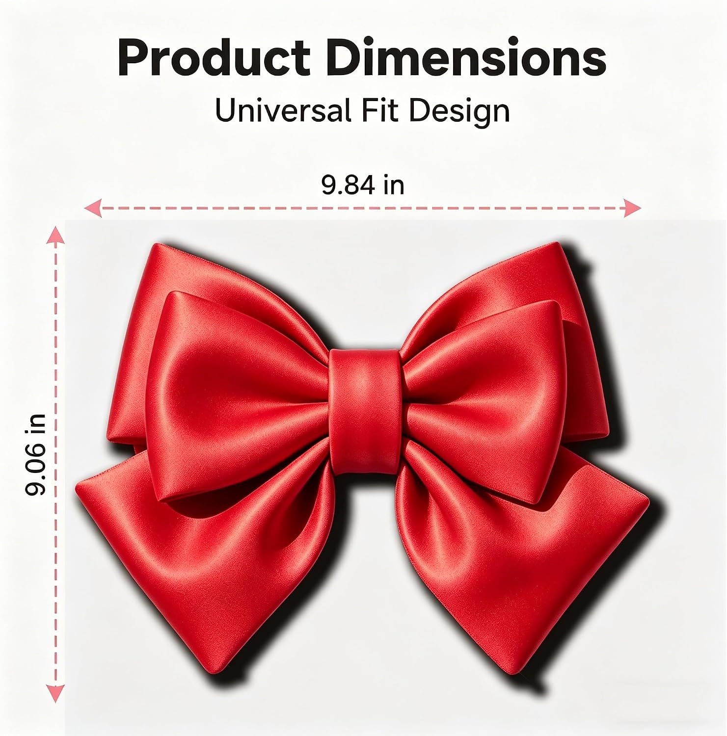 1 PC Bow Helmet Accessory, Removable Cute Fabric Bow with Look and Loop Attachment, Universal Fit for Motorcycle Helmet Decoration for Women Girls (Red) image 2