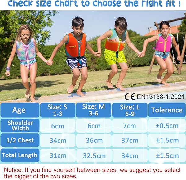 Gilet de Natation pour Enfants, Gilet de Flottaison pour Tout-Petits en Néoprène Doux et Confortable avec Sangle de Sécurité, Aide à la Flottabilité, Construction Robuste - 3