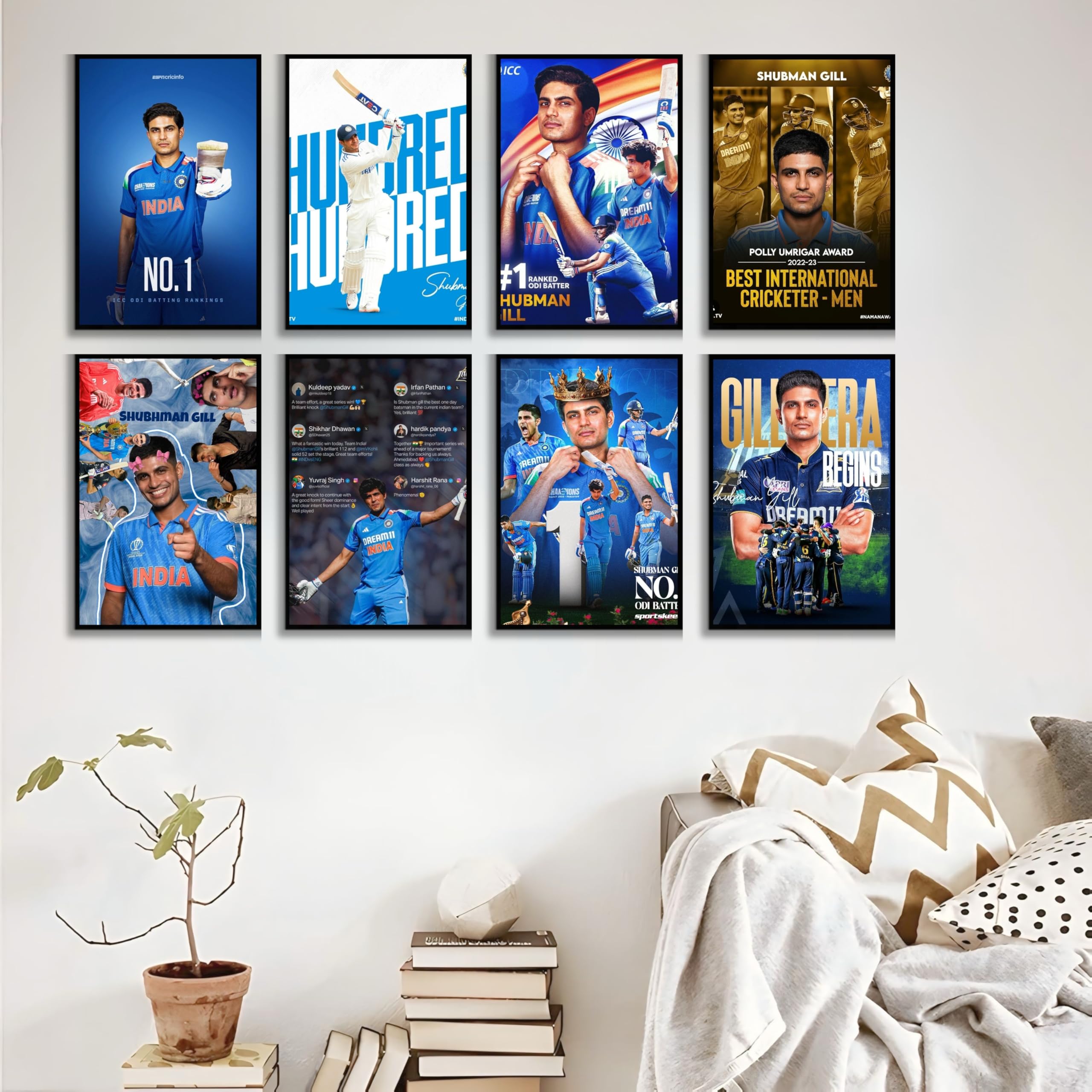 Shubman Gill Cricket Posters - A4 Wall Art -2