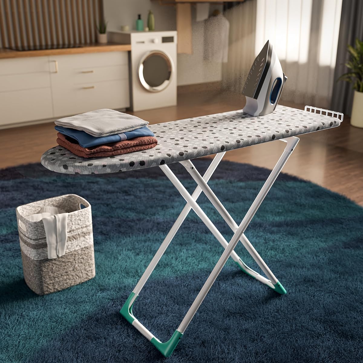 Premium Wooden Ironing Board/Table with Iron Holder, Foldable & Adjustable | Deluxe Plus (122 x 40cm)