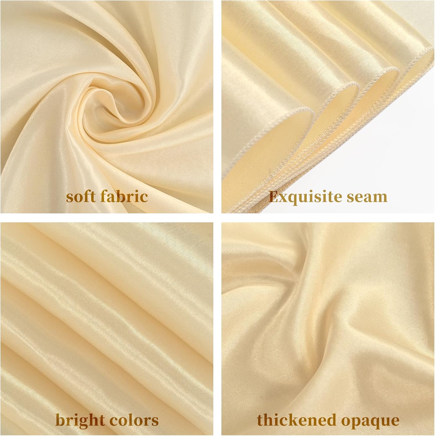 100 Pcs Satin Chair Sashes 78 inch for Wedding Reception Party Hotel Home Kitchen Decoration-Champagne