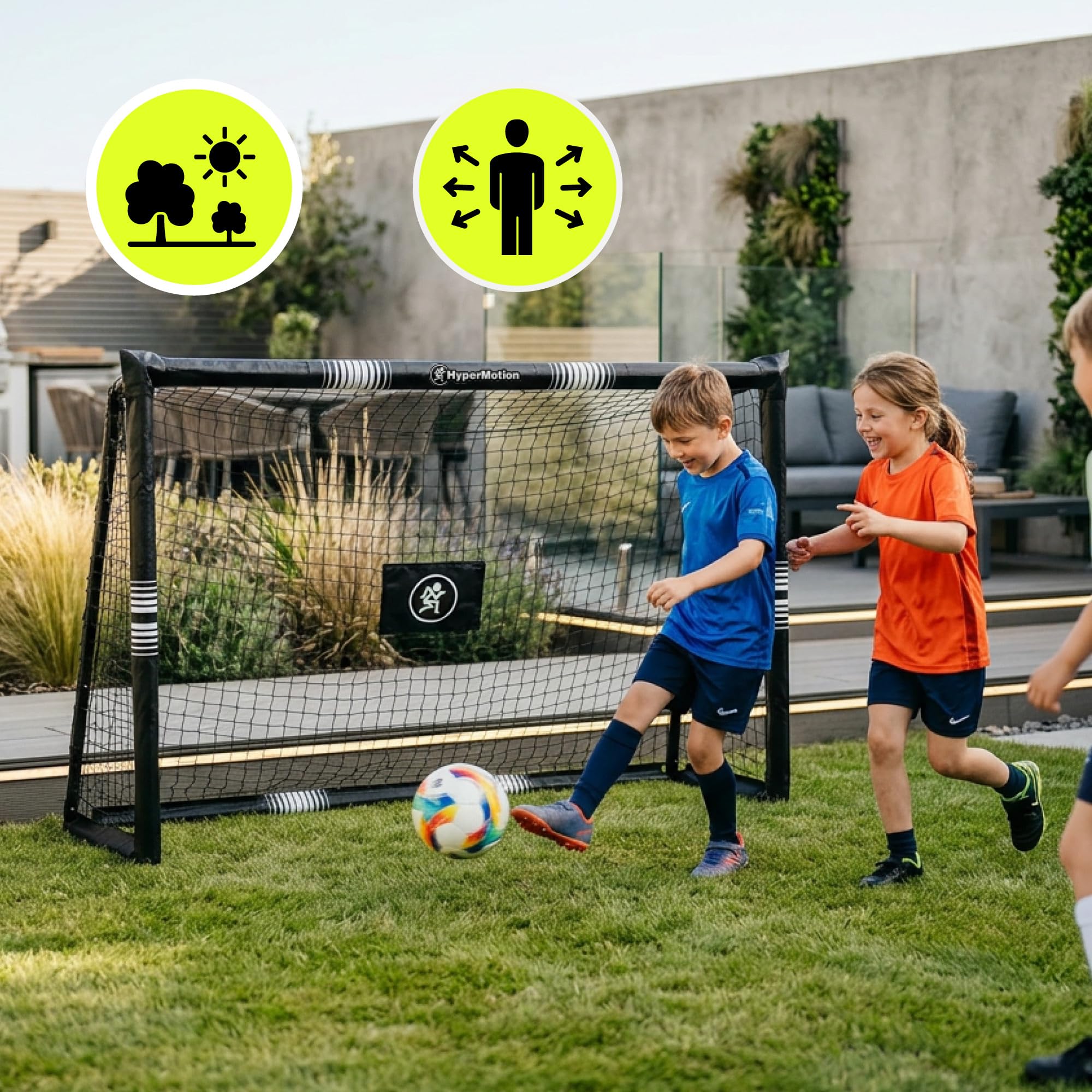 HyperMotion Bramka Piłkarska HYP90 GOAL BLACK S 180x120 cm – Stalowa Bramka do Piłki Nożnej dla Dzieci i Młodzieży, Czarna, Stabilna Konstrukcja do Ogrodu i Treningu