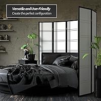 Vista 34 de Red Lantern Pantalla Shoji de doble cruz de 6 pies de alto, color blanco, 5 paneles